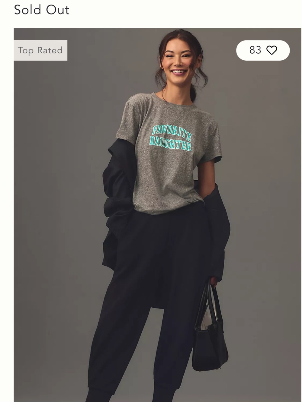 Favorite Daughter Heather Gray Tee with Turquoise Graphic - Picture 2 of 7